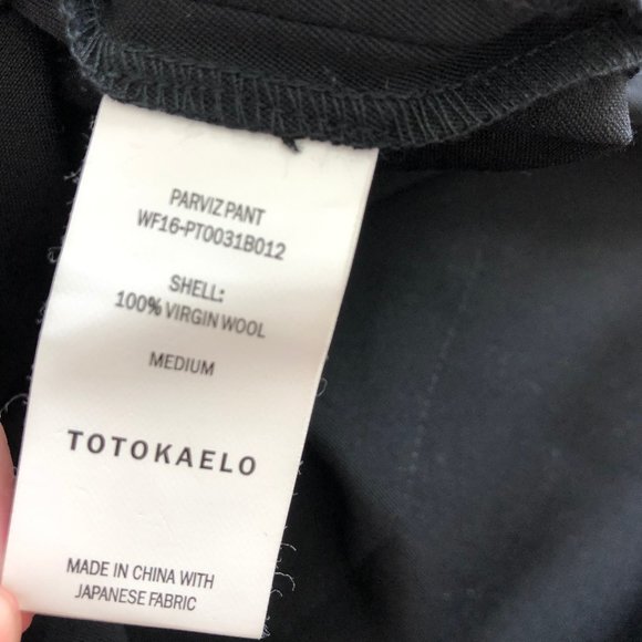 Totokaelo Black Parviz Pant Paperbag Waist Belted - Picture 5 of 7